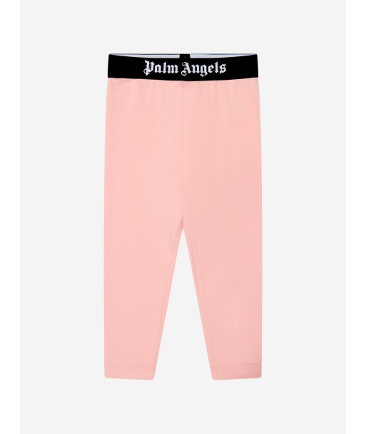 Palm Angels Girls Waistband Logo Leggings in Pink les ctes