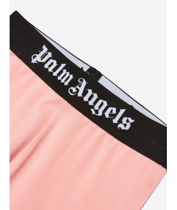 Palm Angels Girls Waistband Logo Leggings in Pink les ctes