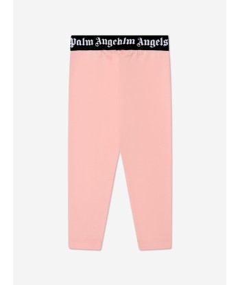 Palm Angels Girls Waistband Logo Leggings in Pink les ctes