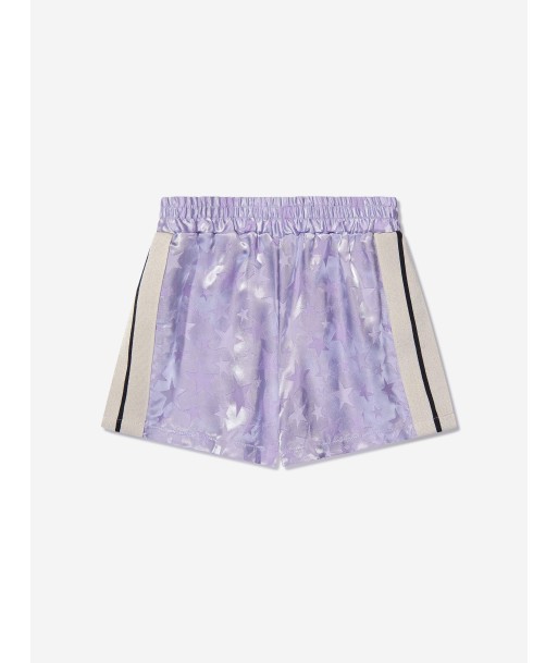 Palm Angels Girls Jacquard PA Stars Track Shorts in Lilac la colonne vertébrale