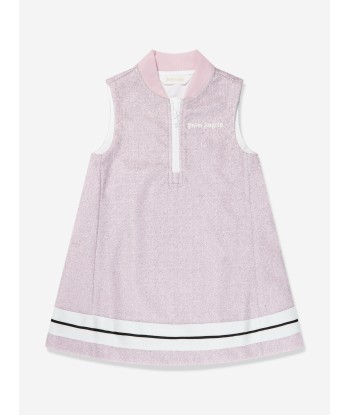 Palm Angels Girls Logo Lurex Track Dress in Pink offre 