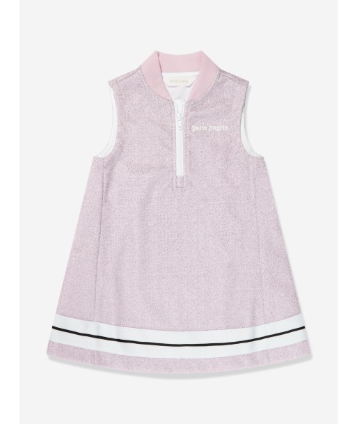 Palm Angels Girls Logo Lurex Track Dress in Pink offre 