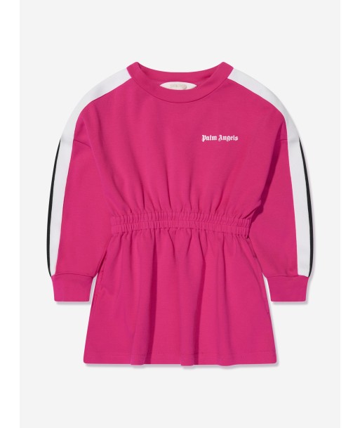 Palm Angels Girls Logo Long Sleeve Track Dress in Pink france