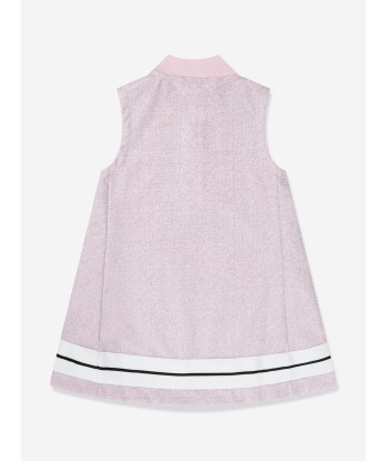 Palm Angels Girls Logo Lurex Track Dress in Pink offre 