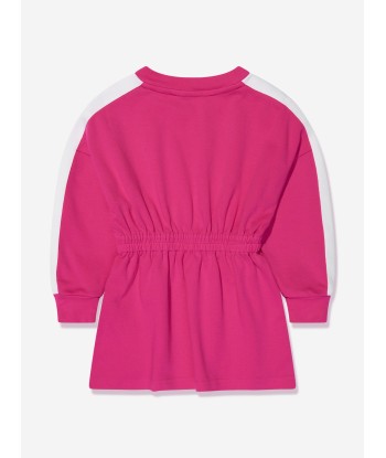 Palm Angels Girls Logo Long Sleeve Track Dress in Pink france