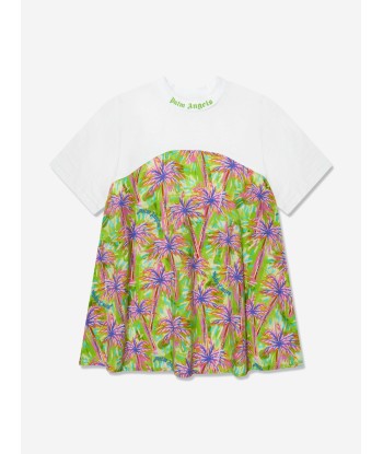 Palm Angels Girls AOP PA Palms T-Shirt Dress in Multicolour est présent 