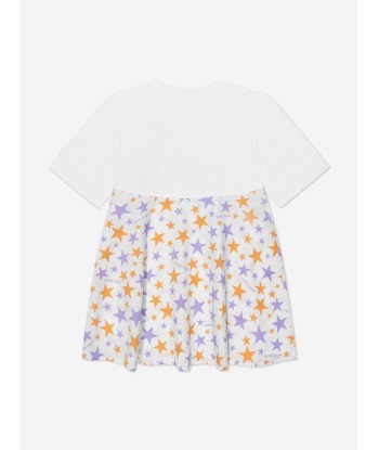 Palm Angels Girls AOP PA Stars T-Shirt Dress in White Amélioration de cerveau avec