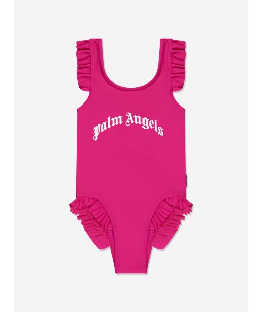 Palm Angels Girls Curved Logo Swimsuit in Pink 2 - 3 jours ouvrés.