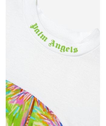 Palm Angels Girls AOP PA Palms T-Shirt Dress in Multicolour est présent 