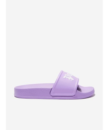 Palm Angels Girls Logo Sliders in Lilac En savoir plus