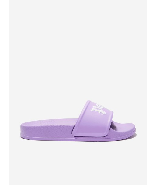 Palm Angels Girls Logo Sliders in Lilac En savoir plus