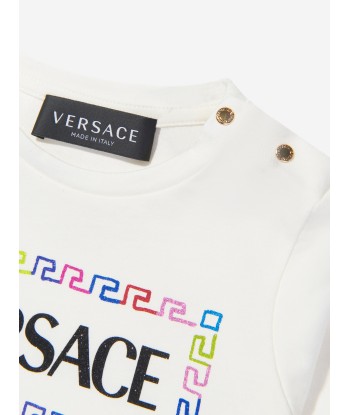 Versace Baby Girls Long Sleeve Logo T-Shirt la livraison gratuite