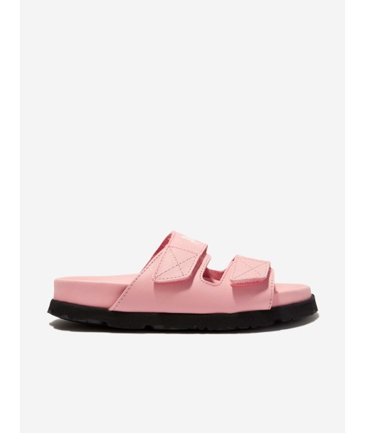 Palm Angels Girls Logo Sandals in Pink est présent 