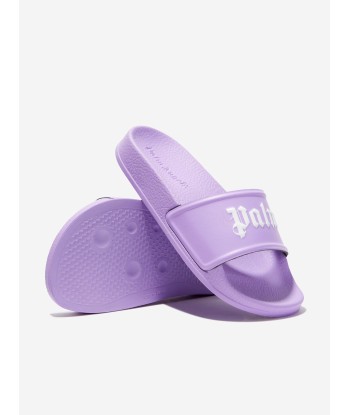 Palm Angels Girls Logo Sliders in Lilac En savoir plus