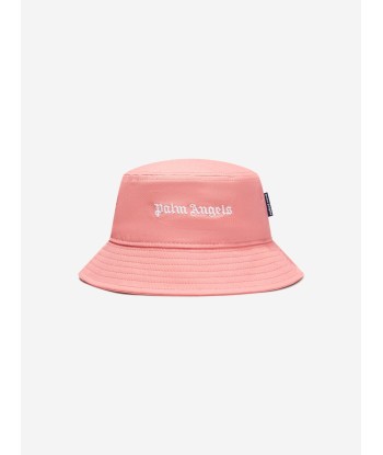 Palm Angels Girls Logo Bucket Hat in Pink de pas cher