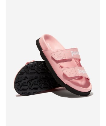 Palm Angels Girls Logo Sandals in Pink est présent 