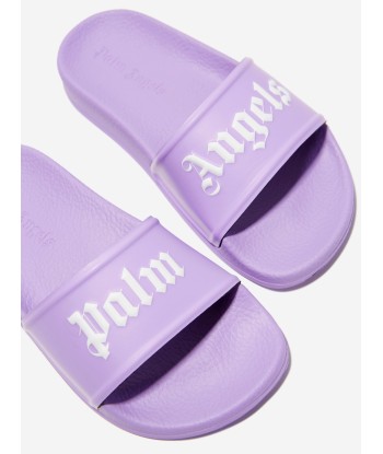 Palm Angels Girls Logo Sliders in Lilac En savoir plus