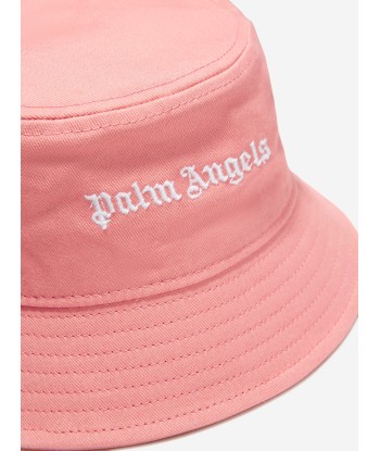 Palm Angels Girls Logo Bucket Hat in Pink de pas cher