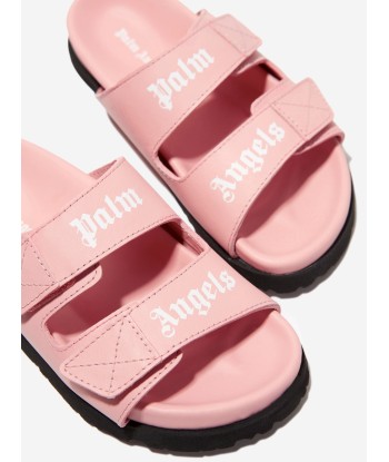 Palm Angels Girls Logo Sandals in Pink est présent 