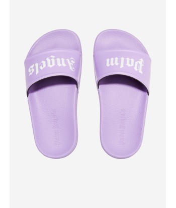 Palm Angels Girls Logo Sliders in Lilac En savoir plus