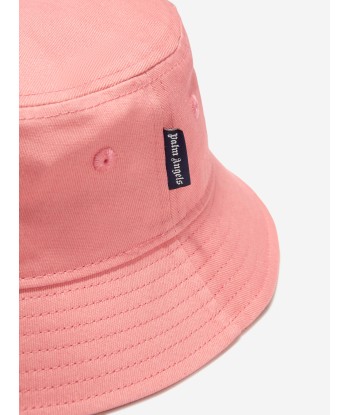 Palm Angels Girls Logo Bucket Hat in Pink de pas cher