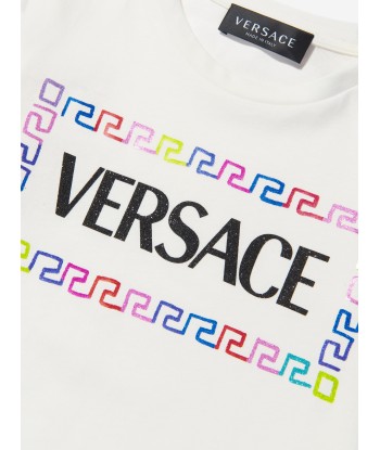 Versace Girls Long Sleeve Box Logo T-Shirt Fin de série