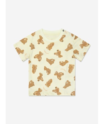 Palm Angels Baby AOP PA Bears T-Shirt in Yellow pour bénéficier 