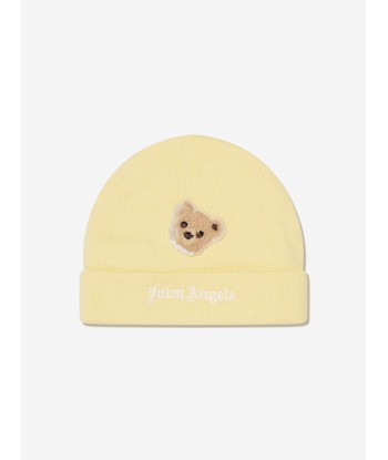 Palm Angels Baby Logo PA Bear Knit Beanie in Yellow 50-70% off 