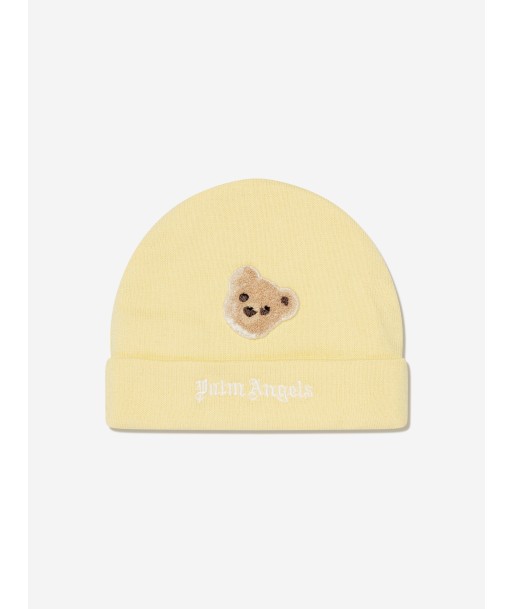 Palm Angels Baby Logo PA Bear Knit Beanie in Yellow 50-70% off 