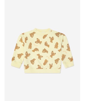 Palm Angels Baby AOP PA Bears Sweatshirt in Yellow chez Cornerstreet bien 