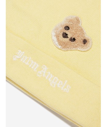 Palm Angels Baby Logo PA Bear Knit Beanie in Yellow 50-70% off 