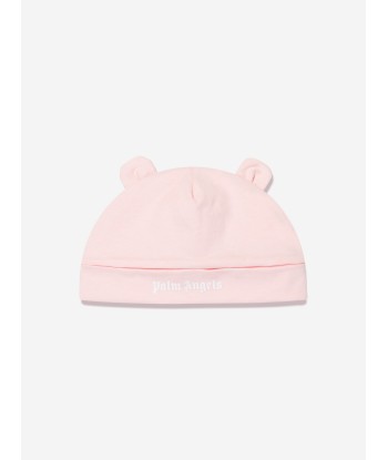 Palm Angels Baby Girls Logo Teddy Bear Beanie in Pink basket pas cher