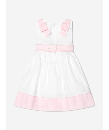 Patachou Girls Sleeveless Smocked Dress in White pas chere