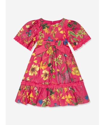 Patachou Girls Botanical Print Dress in Pink france