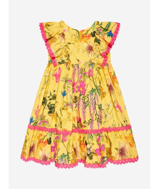 Patachou Girls Sleeveless Botanical Dress in Yellow pas cheres