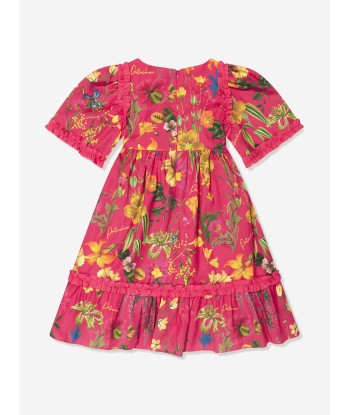 Patachou Girls Botanical Print Dress in Pink france