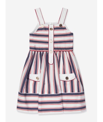 Patachou Girls Striped Sleeveless Dress in Navy solde