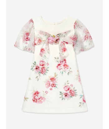 Patachou Girls Rose Print Dress in White Découvrez la collection