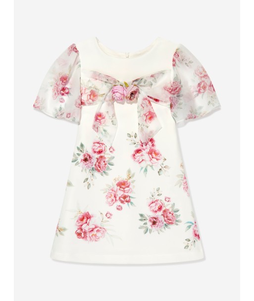 Patachou Girls Rose Print Dress in White Découvrez la collection