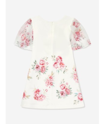 Patachou Girls Rose Print Dress in White Découvrez la collection