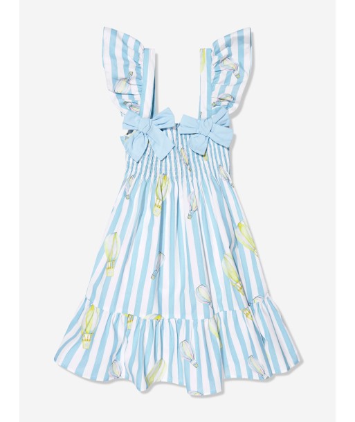 Patachou Girls Striped Air Balloon Dress in Blue la colonne vertébrale