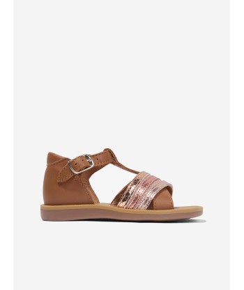 Pom D'Api Girls Leather Poppy Lili Sandals in Camel d'Europe débarque