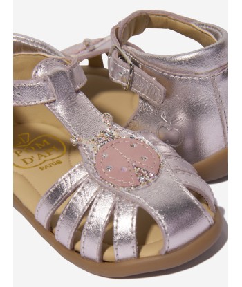 Pom D'Api Baby Girls Stand-Up Ladybird Buckle Sandals in Pink Comparez plus de prix