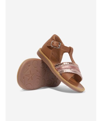 Pom D'Api Girls Leather Poppy Lili Sandals in Camel d'Europe débarque