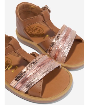 Pom D'Api Girls Leather Poppy Lili Sandals in Camel d'Europe débarque