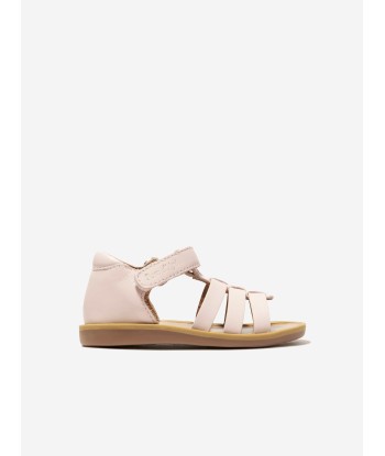 Pom D'Api Girls Leather Poppy Strap Sandals in Pink Comment ça marche