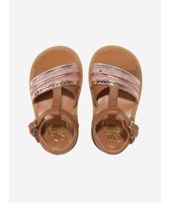 Pom D'Api Girls Leather Poppy Lili Sandals in Camel d'Europe débarque