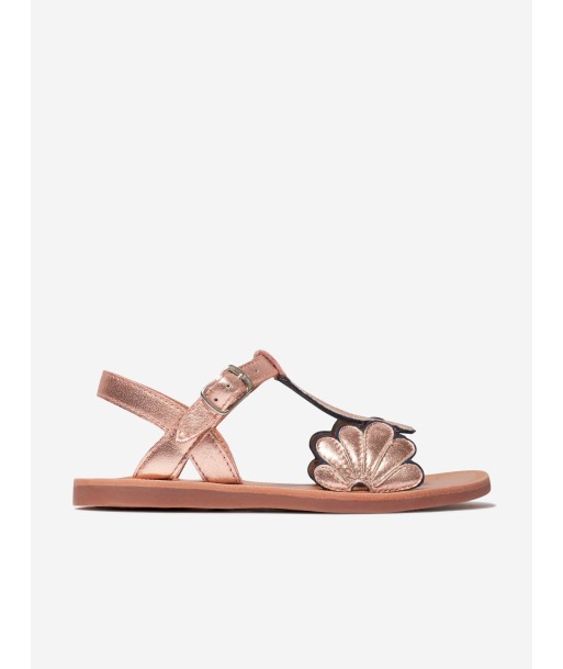 Pom D'Api Girls Leather Plagette Bloom Sandals in Copper Faites des économies