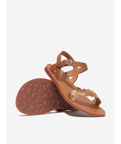 Pom D'Api Girls Leather Plagette Ferns Sandals in Camel Toutes les collections ici