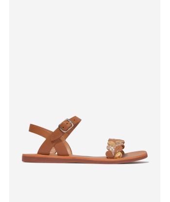 Pom D'Api Girls Leather Plagette Ferns Sandals in Camel Toutes les collections ici